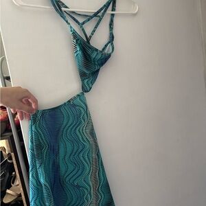 Elegant Blue Strappy Women's Sleepwear